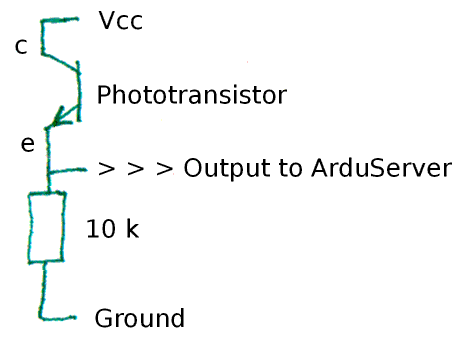 Phototransistor use schematic